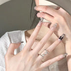Press-On Nail Set Rhinestone Embellished Peel & Stick Reusable