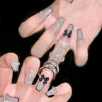 Press-On Nail Set Rhinestone Embellished Peel & Stick Reusable