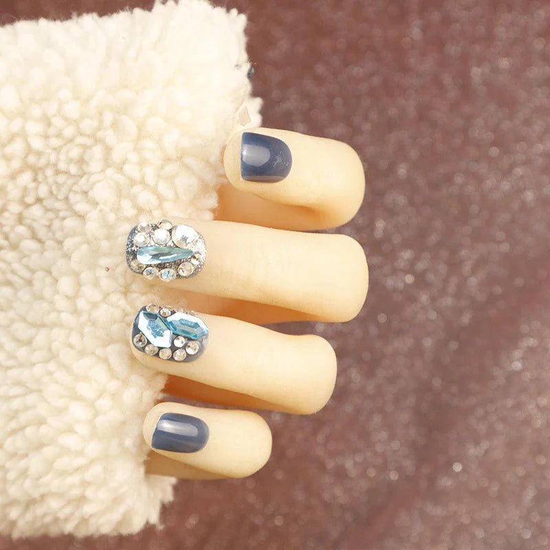 Press-On Nail Set Rhinestone Embellished Quick & Reusable