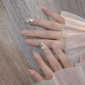 Press-On Nail Set Rhinestone Embellished Reusable Multi-Size