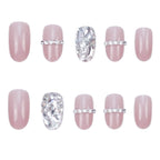 Press-On Nail Set Rhinestone Embellished Reusable Multi-Size