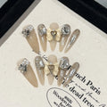 Press-On Nail Set Rhinestone Embellished Self-Adhesive & Reusable