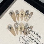 Press-On Nail Set Rhinestone Embellished Self-Adhesive & Reusable