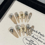 Press-On Nail Set Rhinestone Embellished Self-Adhesive & Reusable