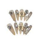 Press-On Nail Set Rhinestone Embellished Self-Adhesive & Reusable
