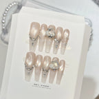 Press-On Nail Set Rhinestone & Glitter Double-Sided Adhesive