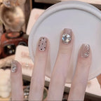 Press-On Nail Set Rhinestone & Metallic No Glue