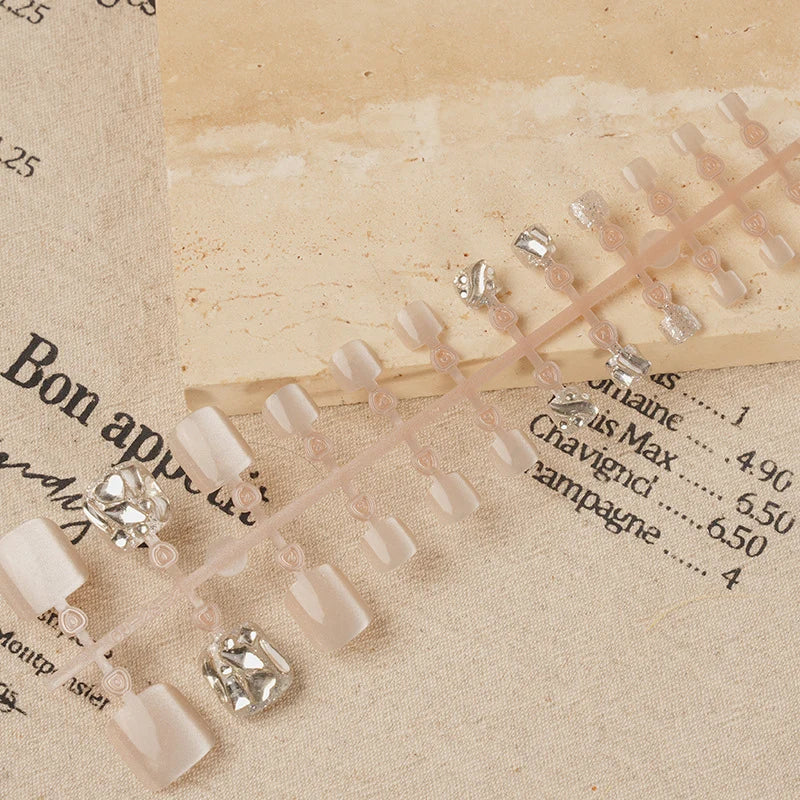 Press-On Nail Set Rhinestone Peel-And-Stick Lightweight