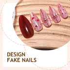 Press-On Nail Set Romantic Bows & Easy Application