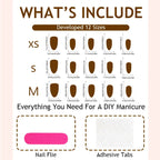 Press-On Nail Set Romantic Floral Long-Lasting Wear
