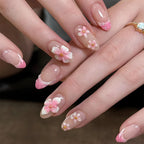 Press-On Nail Set Romantic Floral Ombre Easy Application