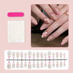 Press-On Nail Set Romantic Floral Ombre Easy Application