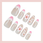 Press-On Nail Set Romantic Floral Ombre Easy Application