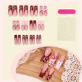 Press-On Nail Set Romantic Heart Designs Adhesive Strips