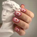 Press-On Nail Set Romantic Heart Motifs Reusable