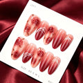 Press-On Nail Set Rose Art Light Blue Multi-Size