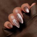 Press-On Nail Set Rose Design Gloss Finish Easy Application