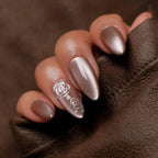 Press-On Nail Set Rose Design Gloss Finish Easy Application