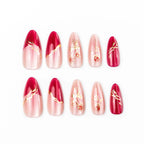 Press-On Nail Set Rose-Inspired Durable Non-Toxic