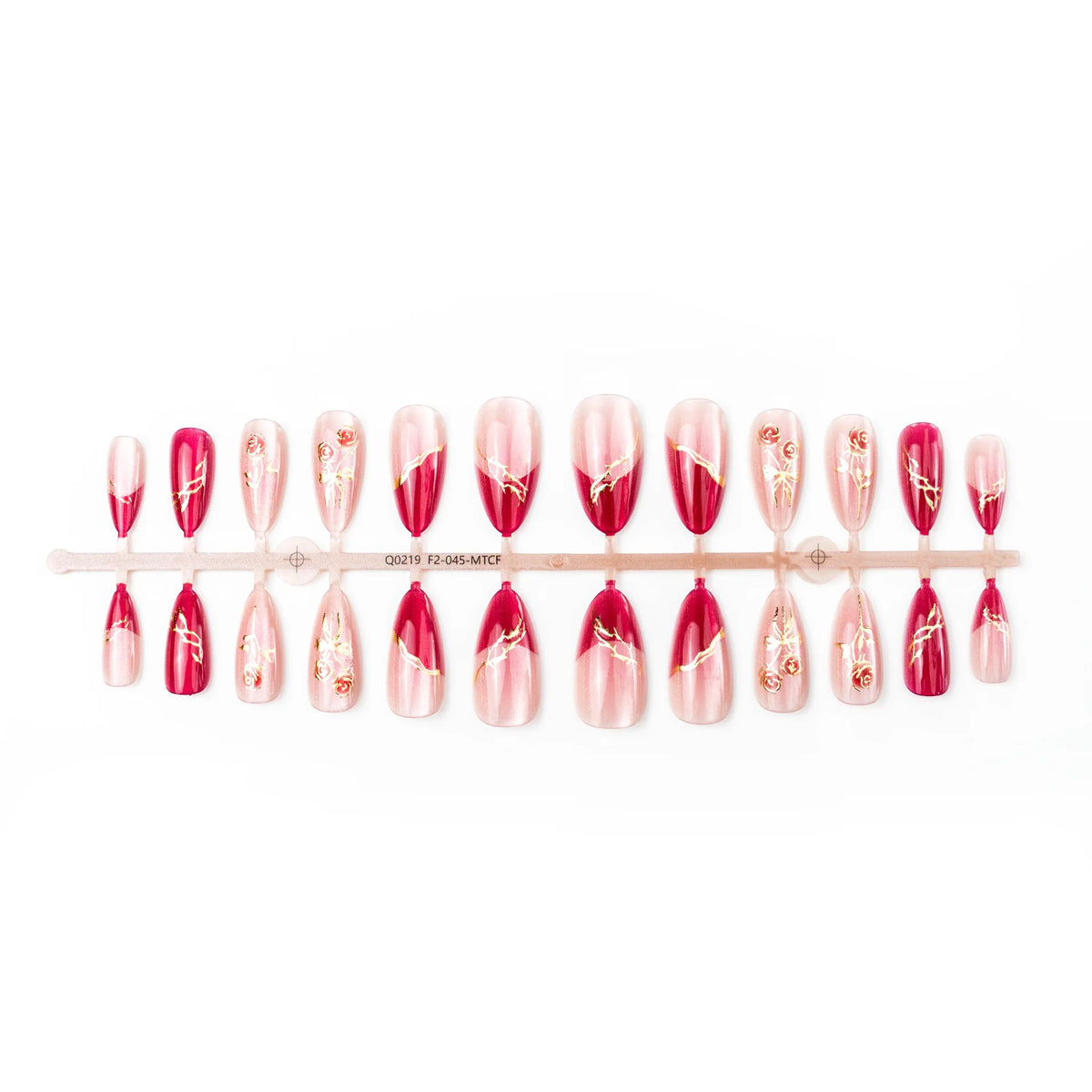 Press-On Nail Set Rose-Inspired Durable Non-Toxic