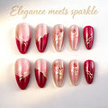 Press-On Nail Set Rose-Inspired Durable Non-Toxic