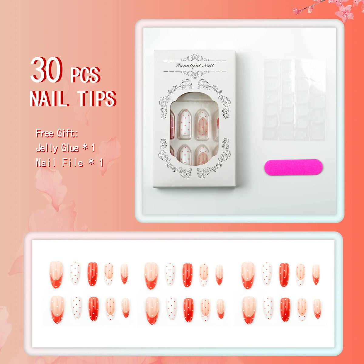 Press-On Nail Set Salon-Quality Art Designs & Easy Application
