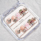 Press-On Nail Set Salon-Quality Floral & Butterfly