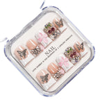 Press-On Nail Set Salon-Quality Floral & Butterfly