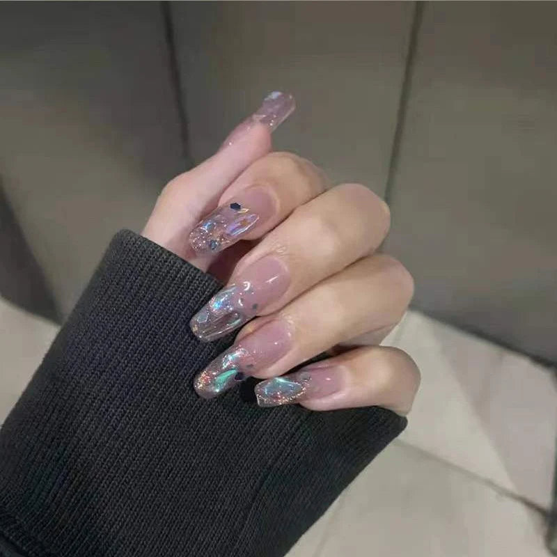Press-On Nail Set Salon Quality Gel Glitter