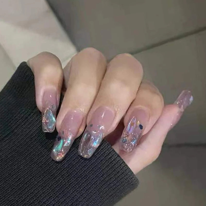 Press-On Nail Set Salon Quality Gel Glitter
