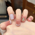 Press-On Nail Set Salon-Quality Gem Accents & Multiple Sizes