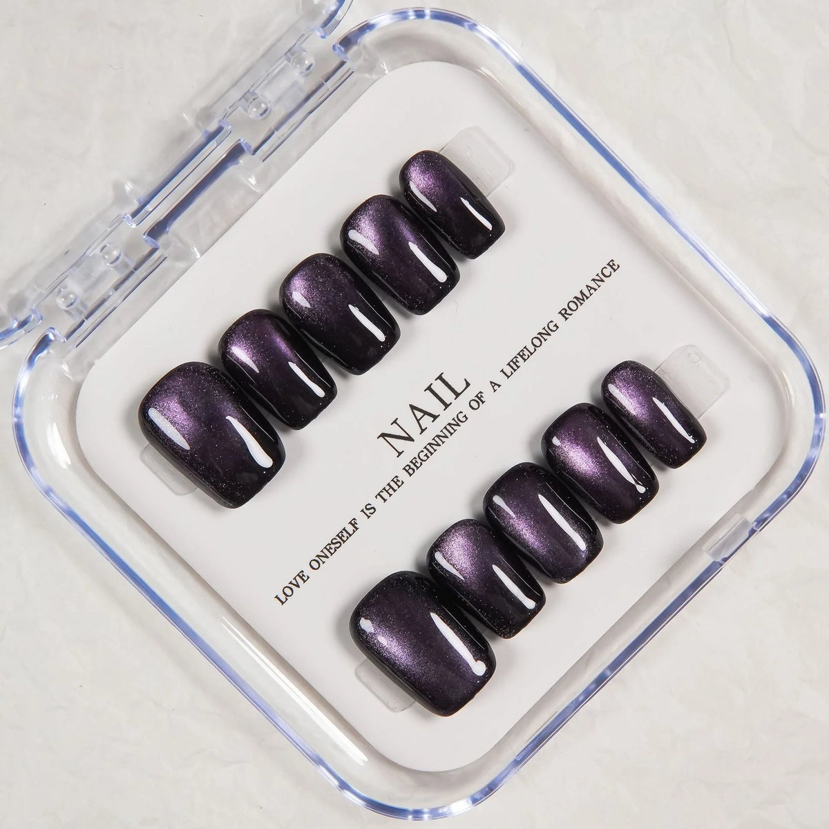 Press-On Nail Set Salon Quality Glossy Adhesive Included