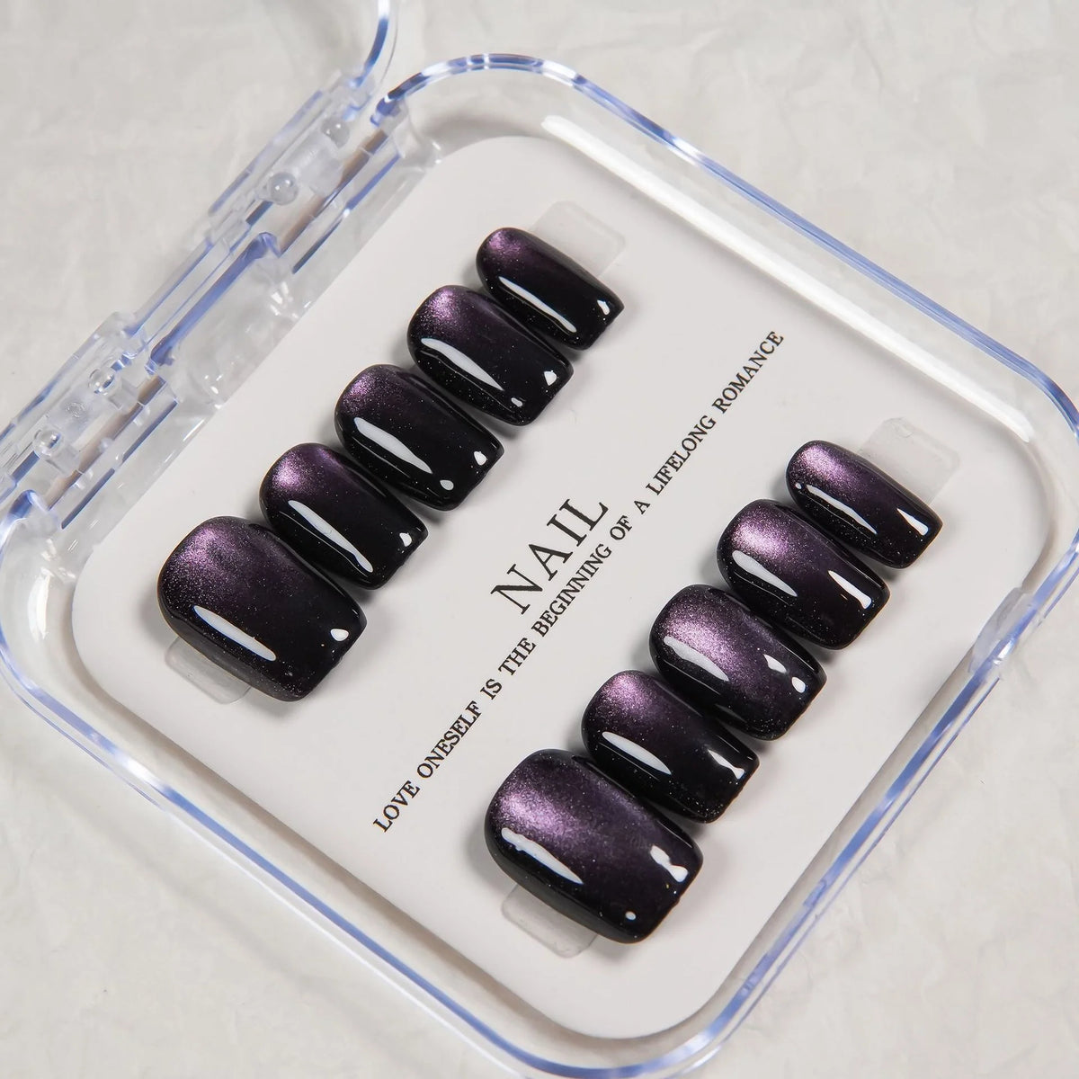 Press-On Nail Set Salon Quality Glossy Adhesive Included