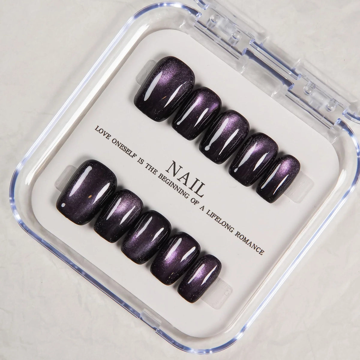 Press-On Nail Set Salon Quality Glossy Adhesive Included