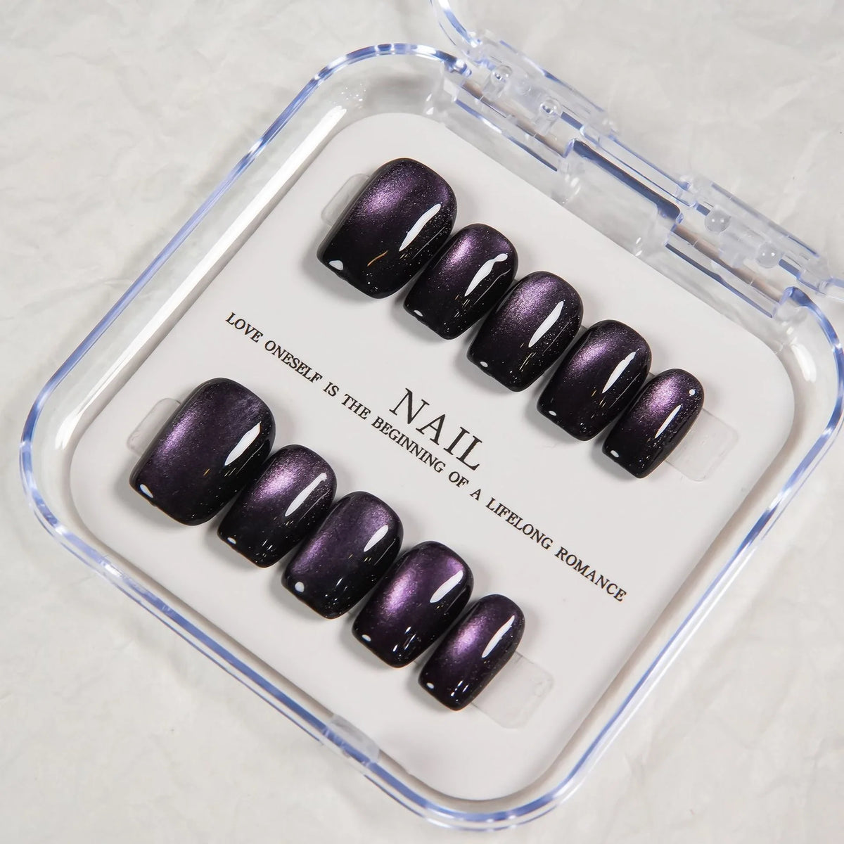 Press-On Nail Set Salon Quality Glossy Adhesive Included