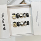 Press-On Nail Set Salon-Quality Pearls & Gold