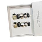Press-On Nail Set Salon-Quality Pearls & Gold