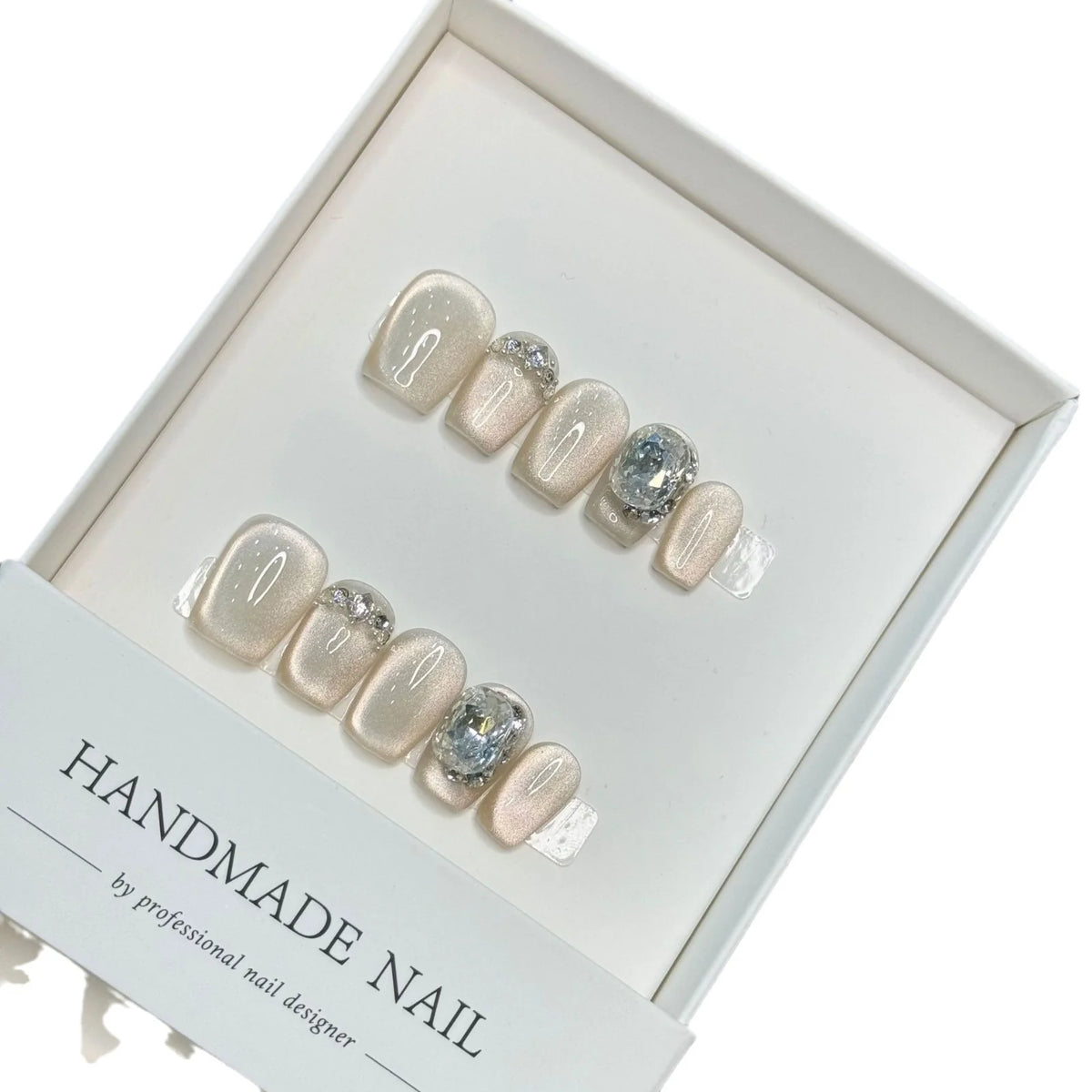 Press-On Nail Set Salon-Quality Reusable Ice Blue