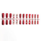 Press-On Nail Set Santa-Themed Easy-Apply Adhesive & Chip-Resistant