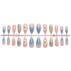 Press-On Nail Set Sea-Inspired Floral Designs Comfortable Fit