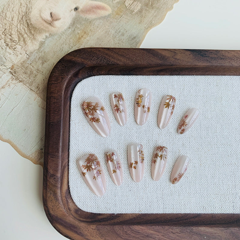 Press-On Nail Set Seasonal Floral Peel-And-Stick Multiple Sizes