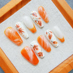 Press-On Nail Set Seasonal Floral Reusable Multiple Sizes