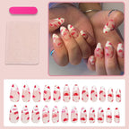 Press-On Nail Set Seductive Lip Design Reusable Multiple Sizes