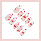 Press-On Nail Set Seductive Lip Design Reusable Multiple Sizes