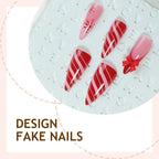 Press-On Nail Set Self-Adhesive 3D Stars & Christmas Designs