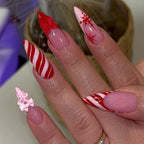 Press-On Nail Set Self-Adhesive 3D Stars & Christmas Designs