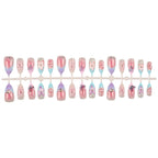 Press-On Nail Set Self-Adhesive Acrylic Floral & Butterfly