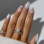 Press-On Nail Set Self-Adhesive Ballet Motifs & Shimmer