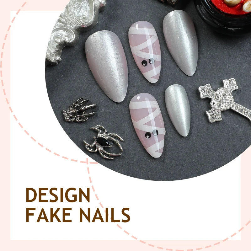Press-On Nail Set Self-Adhesive Ballet Motifs & Shimmer
