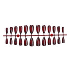Press-On Nail Set Self-Adhesive Deep Red 24-Piece